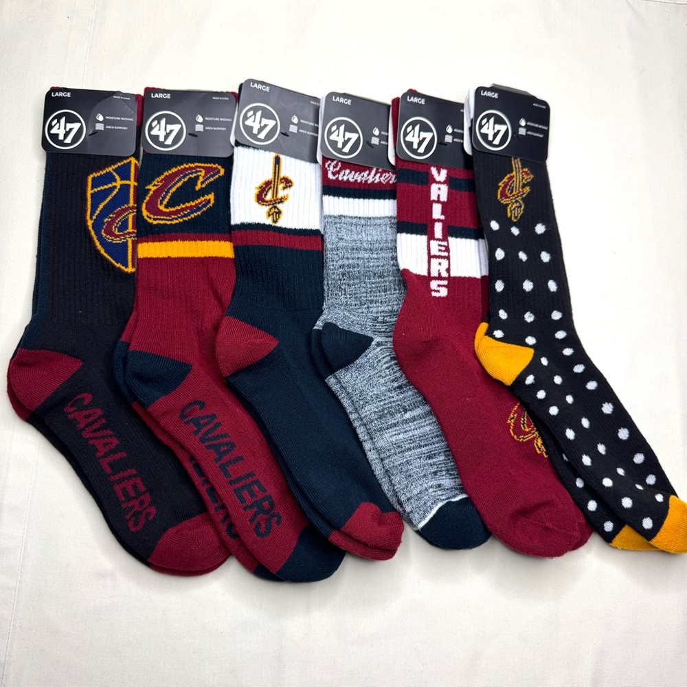 6 Pairs of NBA Cleveland Cavaliers Socks